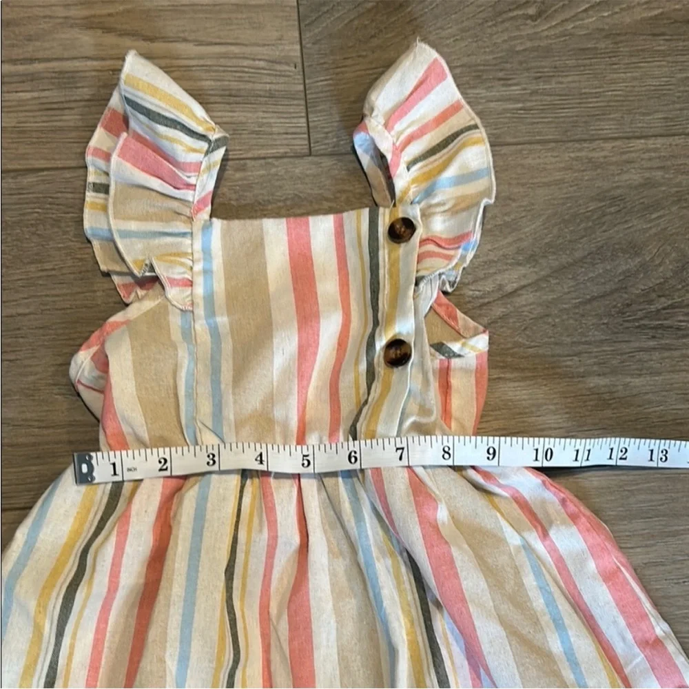 SHEIN Pink and Blue Ruffled Smocked‎ Sundress